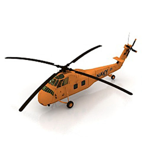 Free Orange Helicopter 3D model for 3ds Max Library Download